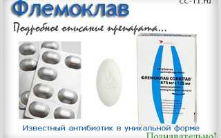 Флемоклав Солютаб – инструкция по применению, описание, отзывы пациентов и врачей, аналоги